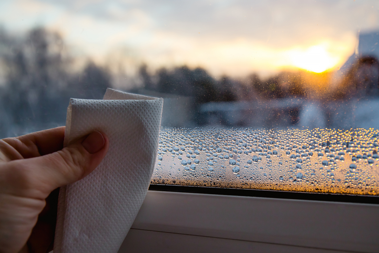 Window condensation in winter